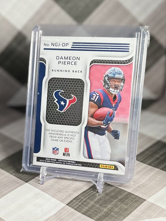 DAMEON PIERCE 2022 PANINI CERTIFIED MIRROR NEW GENERATION TEAL PATCH /50 #NGJ-DP