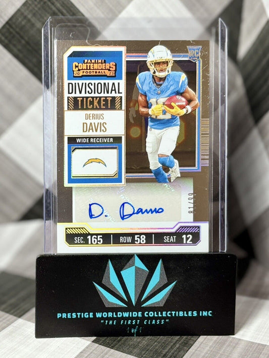 Derius Davis 2023 Contenders Divisional Ticket Rookie Auto /99 #147 LA Chargers