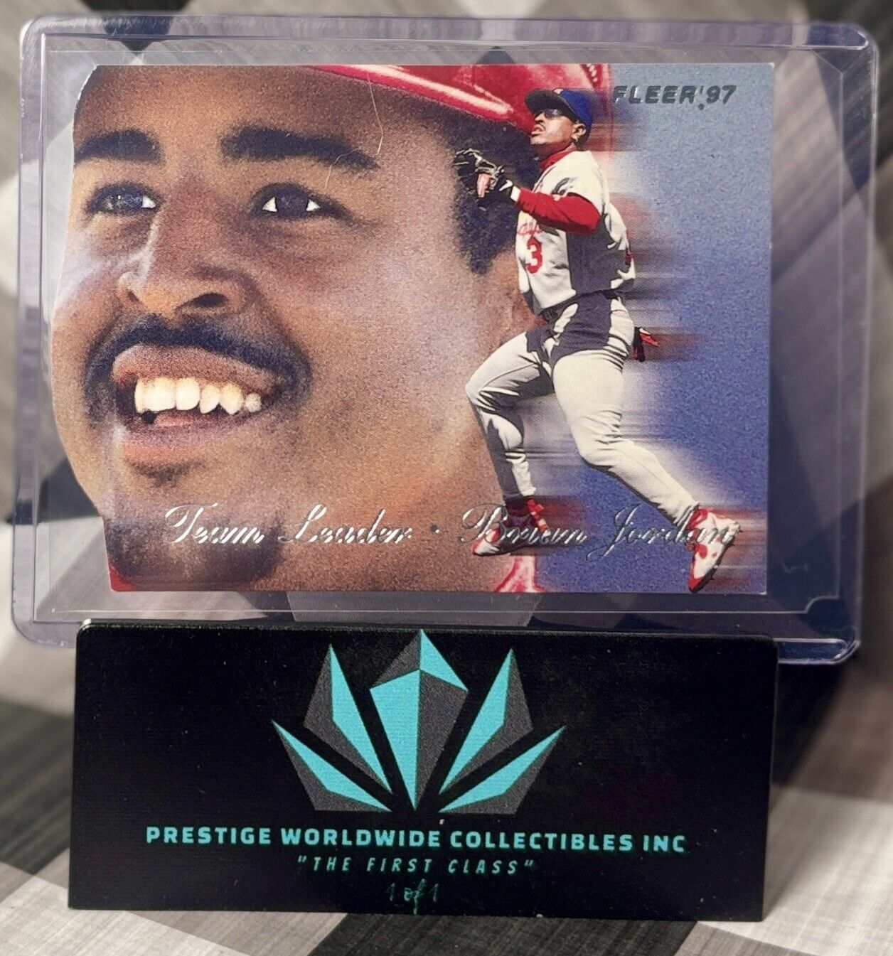 Brian Jordan 1997 Fleer Series 1 Team Leaders Die-Cut #26/28 St. Louis Cardinals