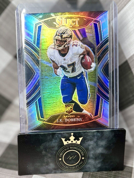 JK Dobbins 2020 Panini Select Blue Prizm Rookie Club Level #252 BAL Ravens RC