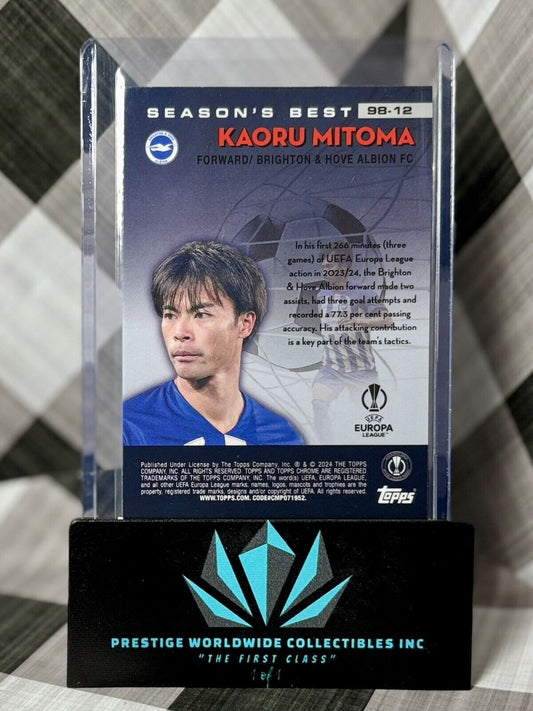 Kaoru Mitoma 2023-24 Topps Chrome UEFA Shooting Stars #SS-12 Brighton & Hove