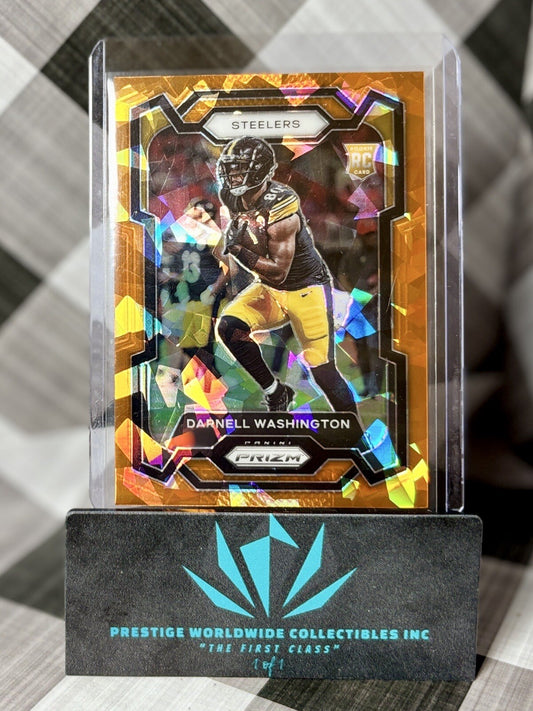 Darnell Washington 2023 Prizm Orange Cracked Ice Rookie #384 Pittsburgh Steelers