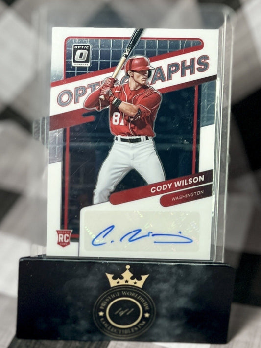 Cody Wilson 2022 Panini Donruss Optic Optigraphs Auto #25 Washington Nationals