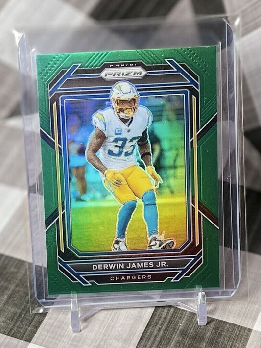Derwin James Jr 2022 Panini Prizm Football Green Prizm #156 Los Angeles Chargers
