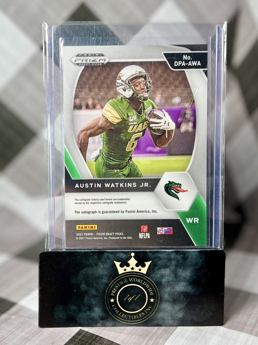 Austin Watkins Jr. 2021 Panini Prizm Draft Picks Rookie Auto #DPA-AWA Eagles RC