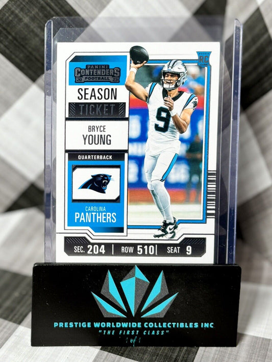 Bryce Young 2023 Panini Contenders Rookie Season Ticket #15 Carolina Panthers RC