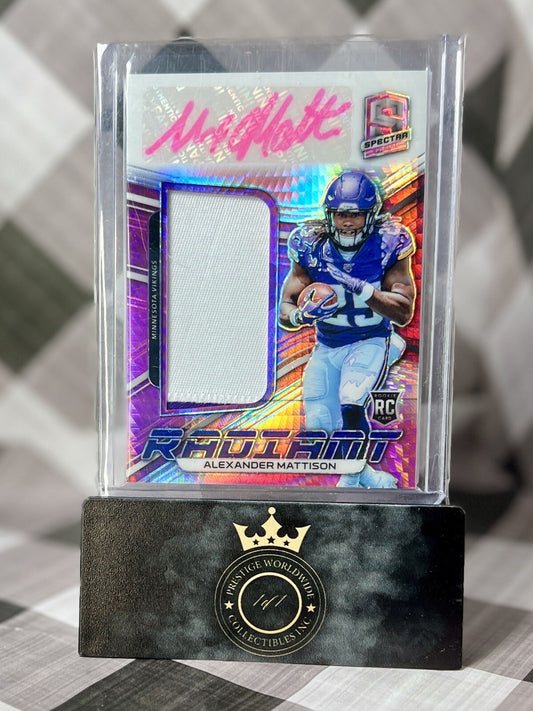 Alexander Mattison 2019 Spectra Radiant Neon Pink RPA Patch Auto /25 #RRPS-15 MN
