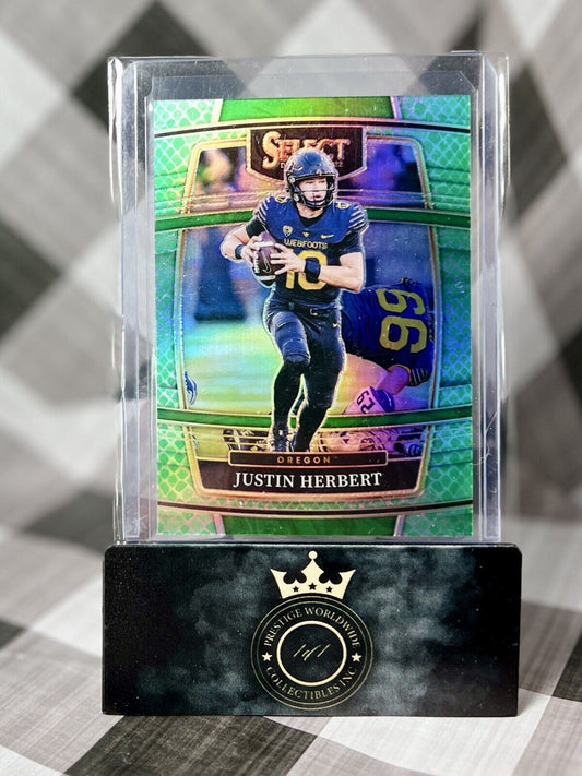 Justin Herbert 2022 Select Draft Picks Dragon Scale Prizm #38 LA Chargers SP
