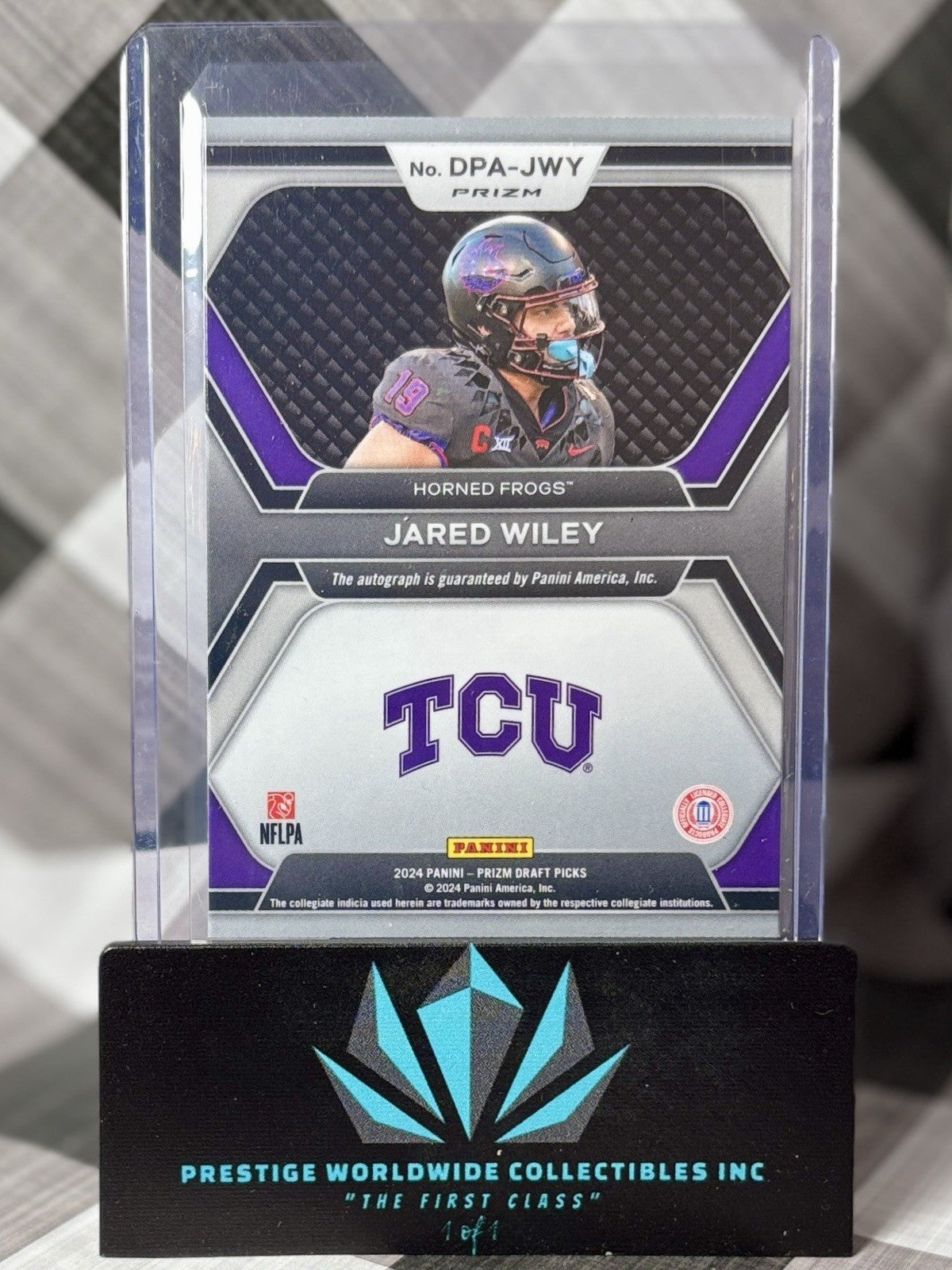 Jared Wiley 2024 Prizm Draft Picks Rookie Auto Red Ice Prizm #DPA-JWY Chiefs