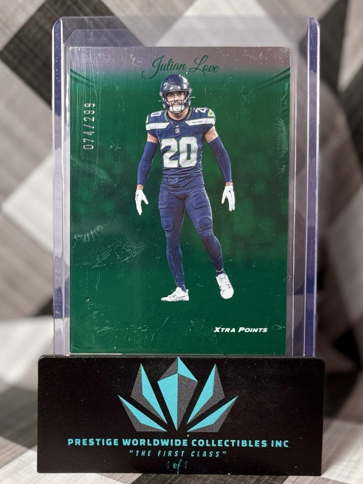 Julian Love 2024 Panini Prestige Green Xtra Points /299 #272 Seattle Seahawks