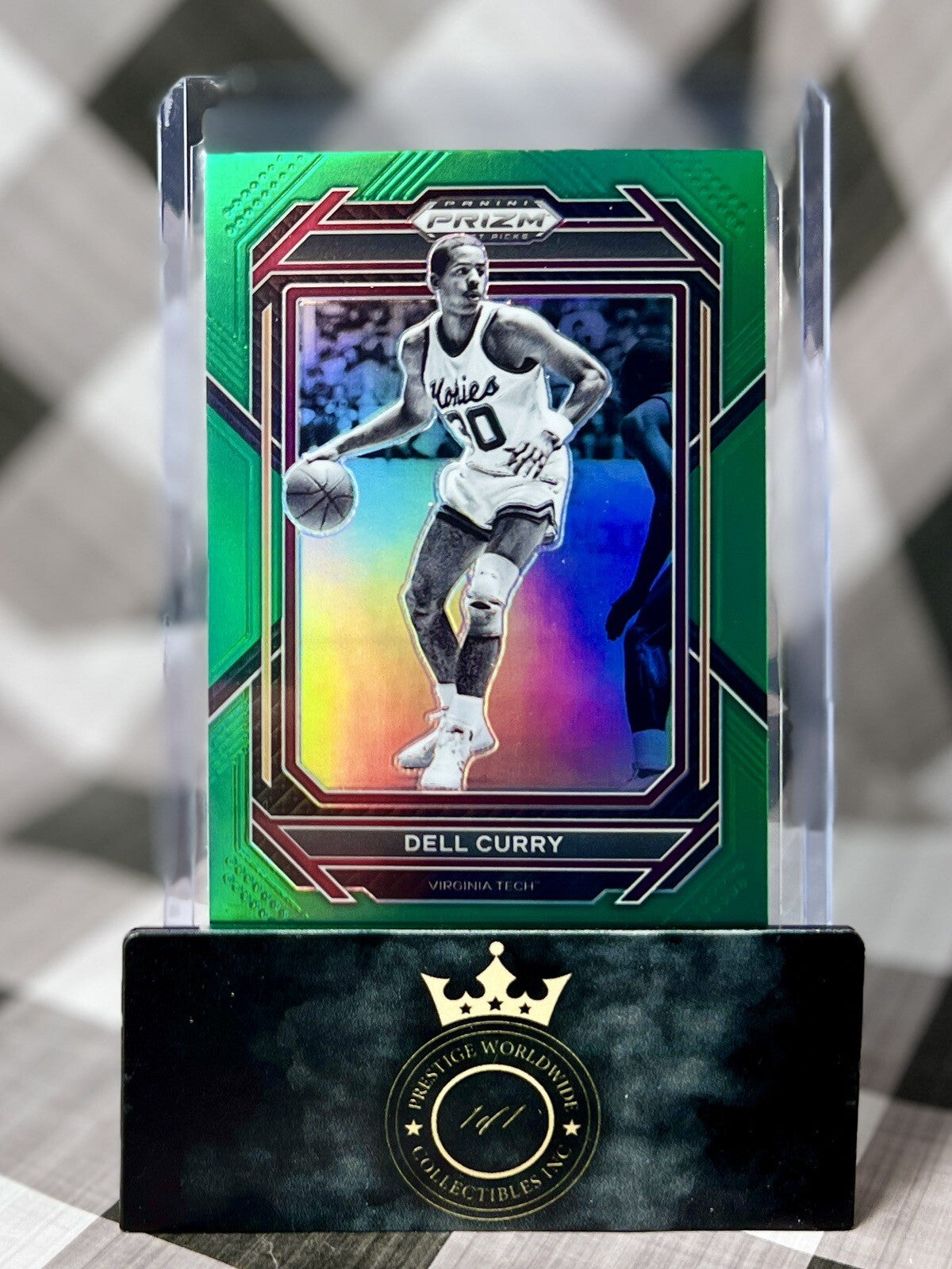 Dell Curry 2023 Prizm Draft Picks Green Prizm #83 VT Hokies & Hornets