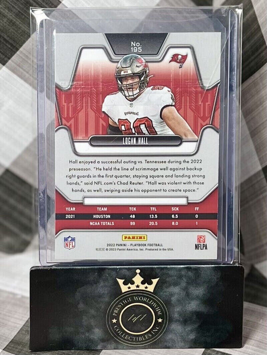 Logan Hall 2022 Panini Playbook Blue Mosaic #195 - Tampa Bay Buccaneers SP
