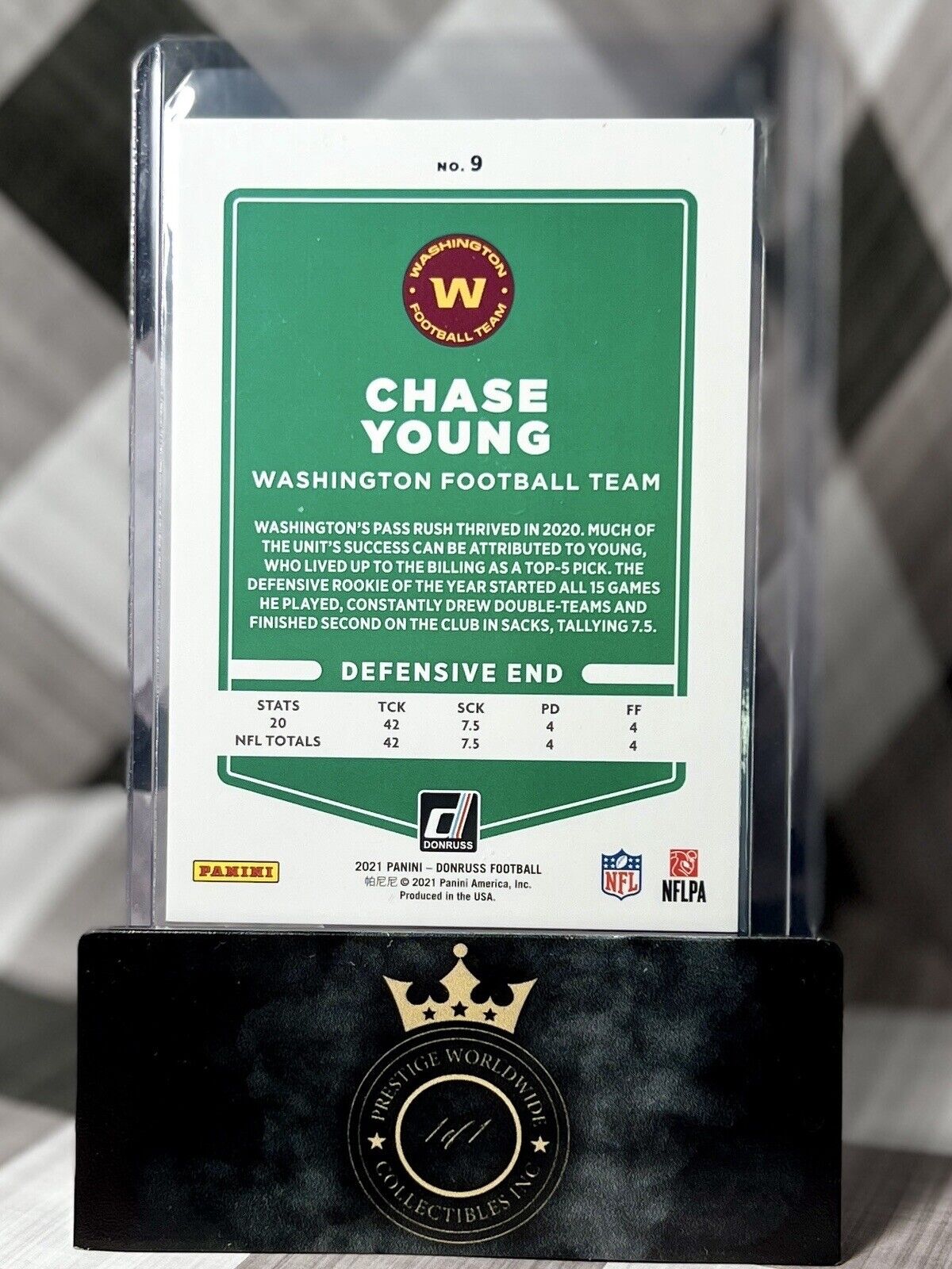 Chase Young 2021 Panini Donruss Press Proof Silver /100 #9 WSH Commanders