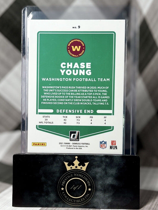 Chase Young 2021 Panini Donruss Press Proof Silver /100 #9 WSH Commanders