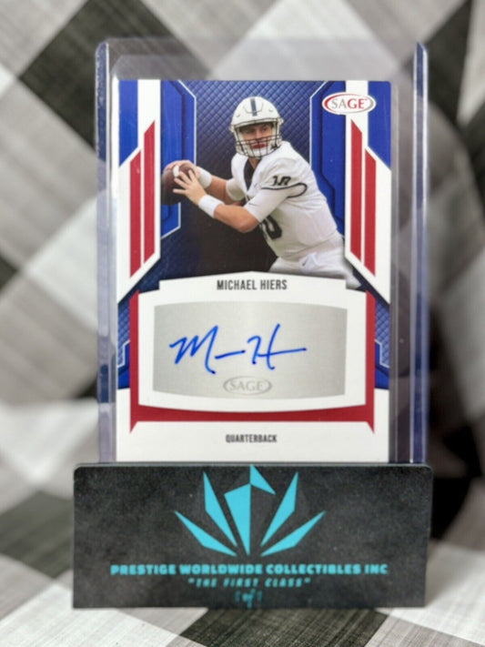 Michael Hiers 2024 Sage Red Parallel Auto #A-MH Samford Bulldogs SP