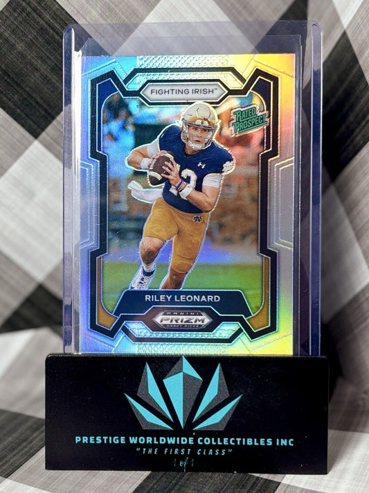 Riley Leonard 2024 Prizm Draft Picks Silver Prizm Rated Prospect #106 Notre Dame