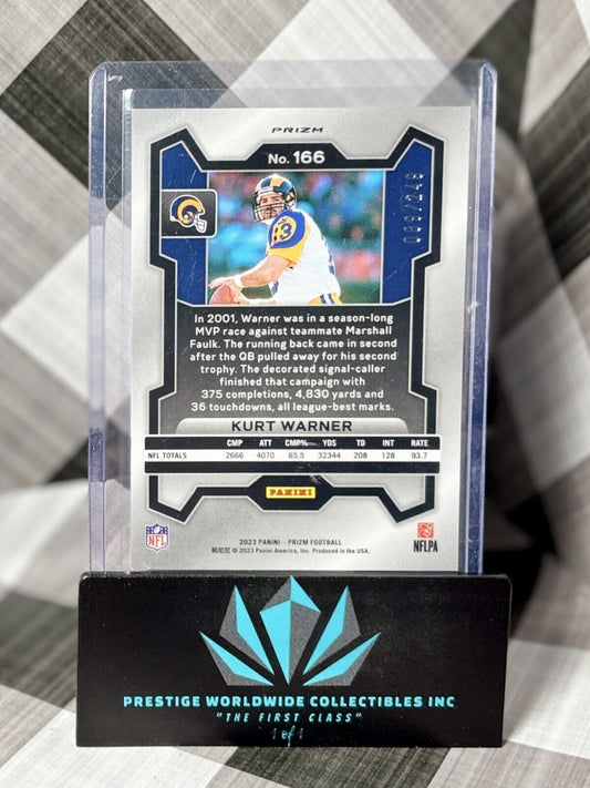 Kurt Warner 2023 Panini Prizm Orange Prizm /249 #166 St Louis Rams