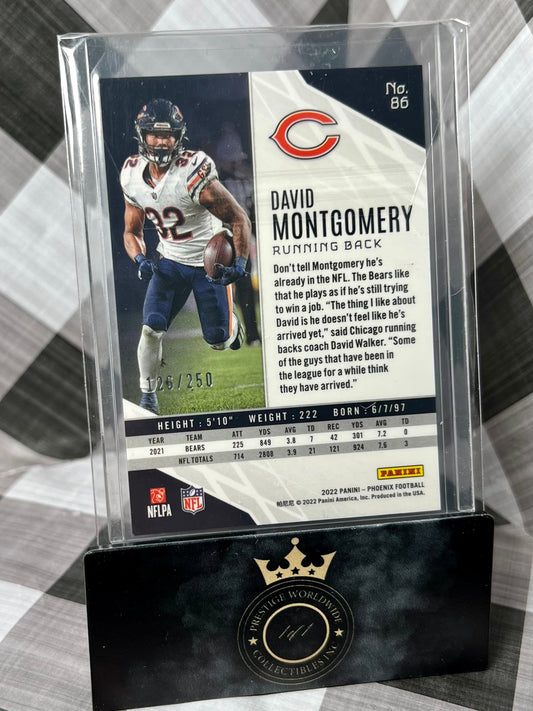 David Montgomery 2022 Panini Phoenix Red /250 #85 CHI Bears & DET Lions SP