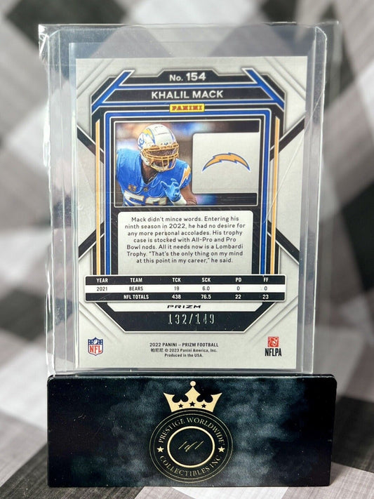 Khalil Mack 2022 Panini Prizm Red Wave SP /149 #154 Los Angeles Chargers