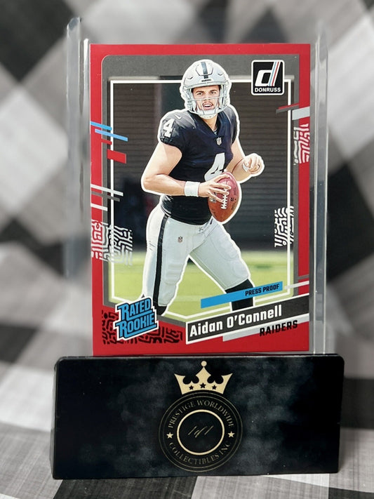 Aidan O’Connell 2023 Donruss Red Press Proof Rated Rookie #360 Oakland Raiders