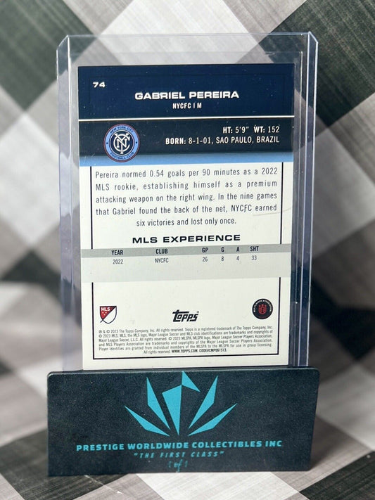 Gabriel Pereira 2023 Topps MLS Icy Black Foil Rookie #74 New York City FC RC