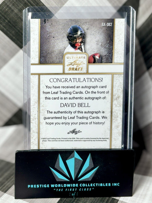David Bell 2022 Leaf Ultimate Draft Rookie Auto #BA-DB2 Purdue & Browns