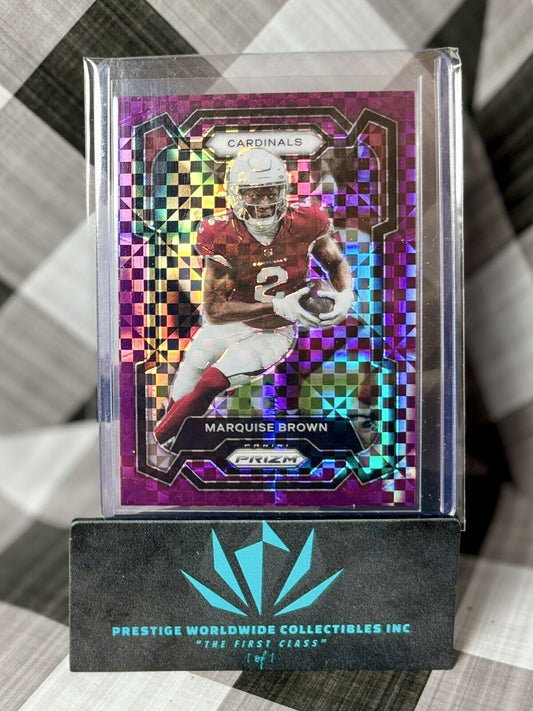 Marquise Brown 2023 Panini Prizm Purple Power Prizm /49 #4 Cardinals & Chiefs