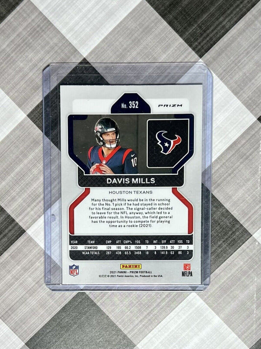 Davis Mills 2021 Panini Prizm Orange Lazer Prizm SP Rookie RC 352 HOUSTON TEXANS