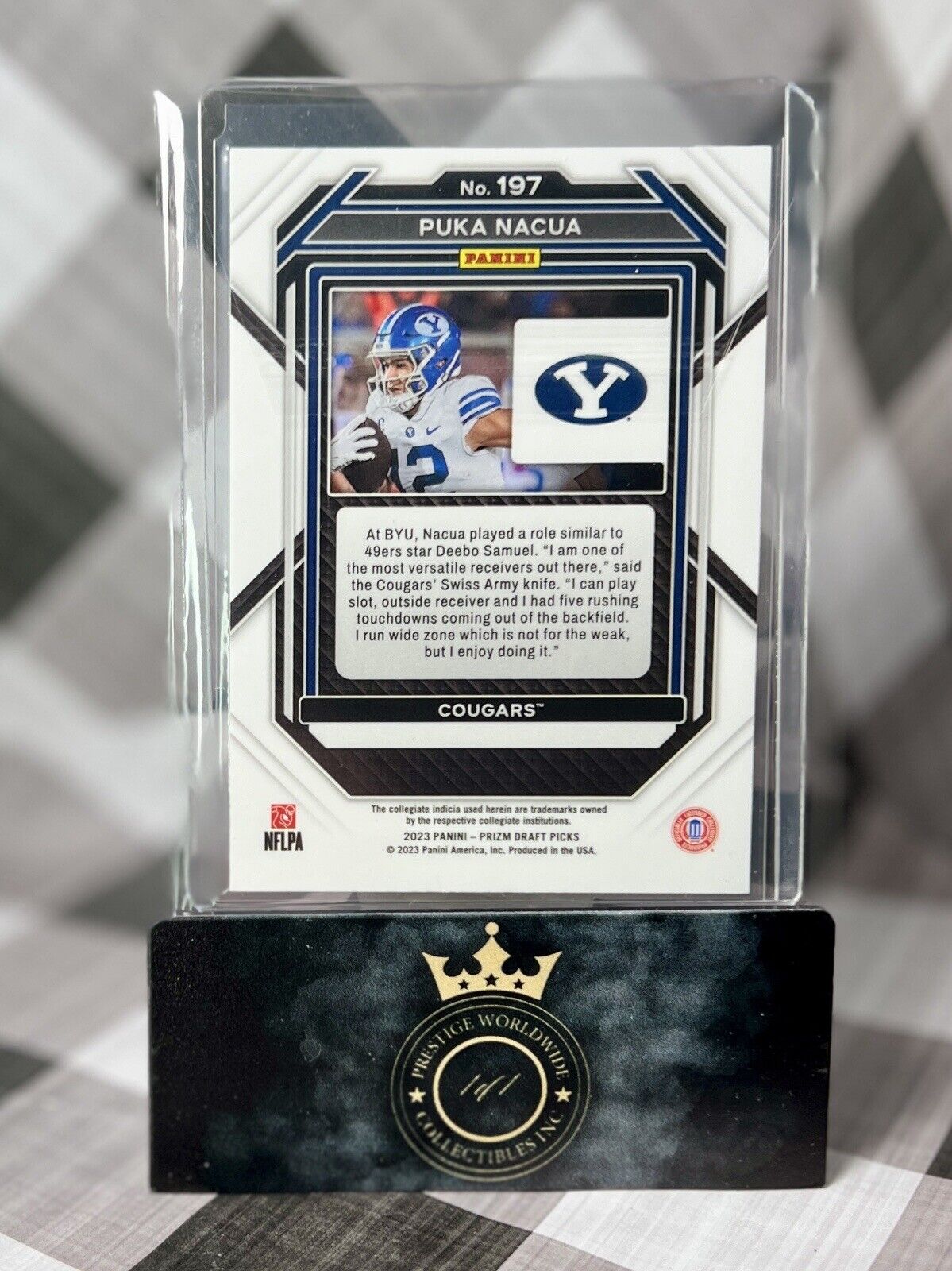 Puka Nacua 2023 Panini Prizm Draft Picks Rookie #197 LA Rams & BYU RC