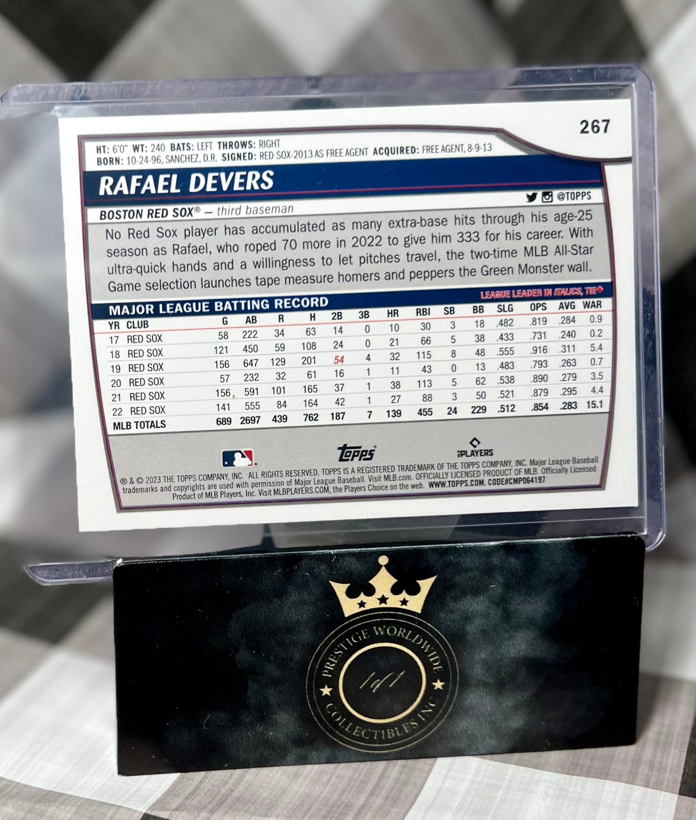 Rafael Devers 2023 Topps Big League Rafael Devers Blue Foil #267 Boston Red Sox