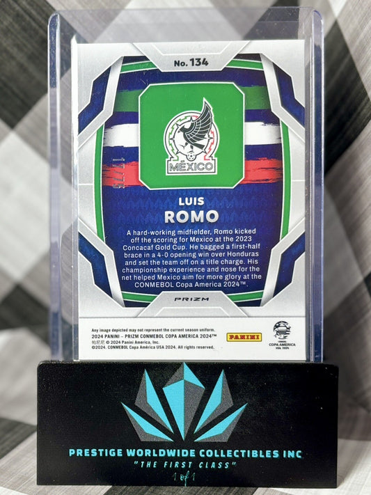 Luis Romo 2023-24 Prizm Copa America Blue Pulsar Prizm /75 #134 Mexico