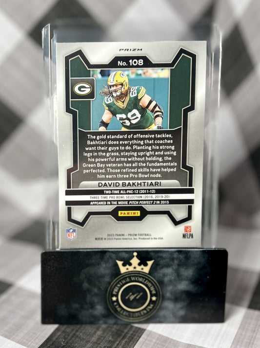 David Bakhtiari 2023 Panini Prizm Silver Prizm Rookie #108 Green Bay Packers RC