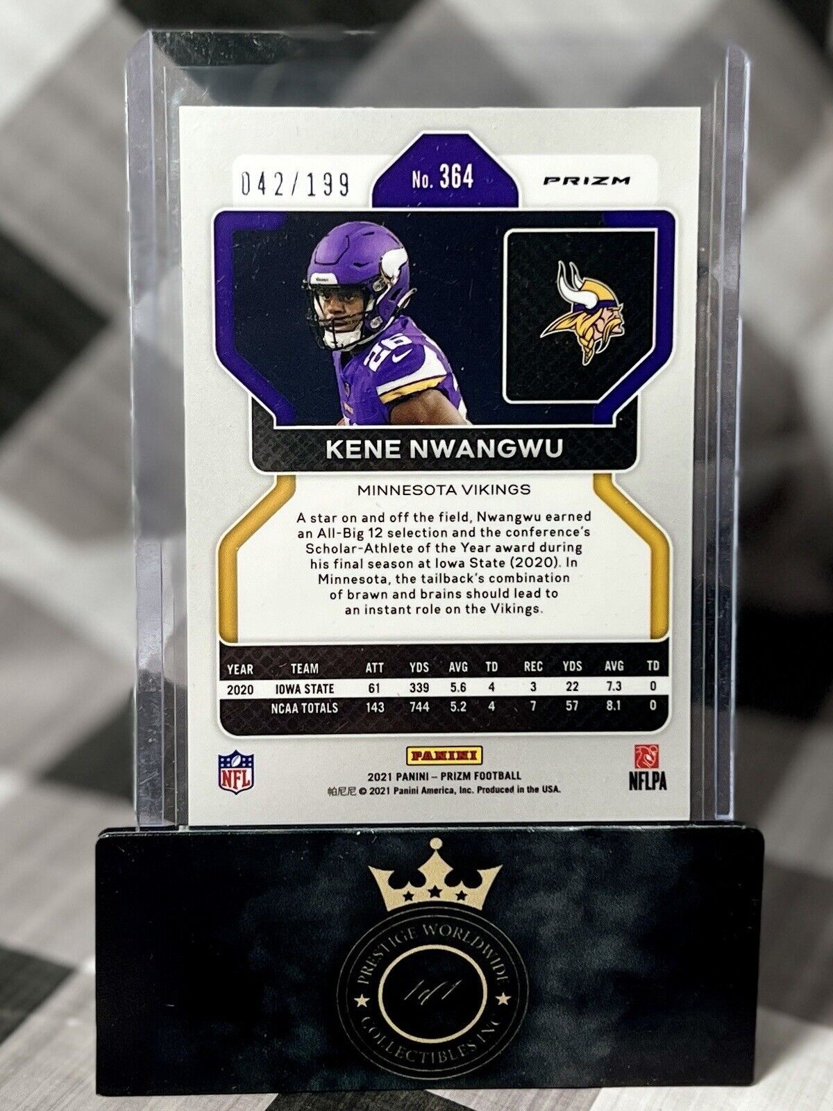 KENE NWANGWU 2021 Panini Prizm Light Blue Wave Prizm Rookie /199 #364 Vikings RC