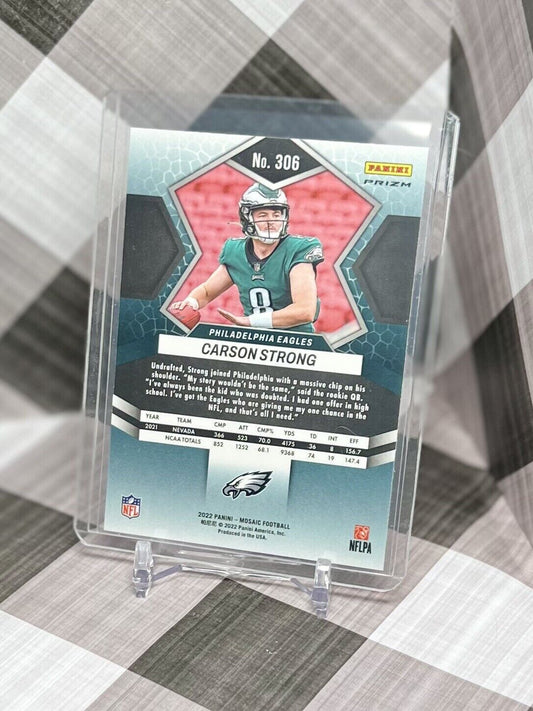 Carson Strong 2022 Mosaic NFL Camo Pink Rookie #306 - Philadelphia Eagles RC