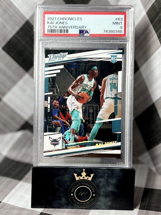 KAI JONES 2021-22 Chronicles Prestige Rookie 75th Anniversary PSA 9 #63 Hornets