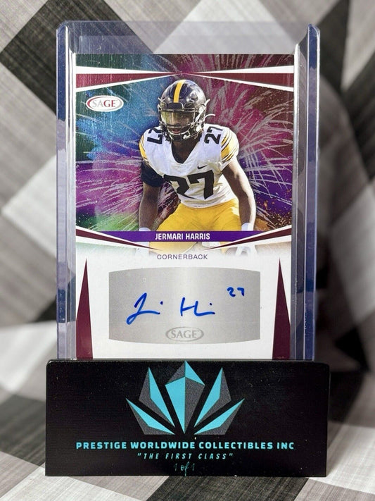 Jermari Harris 2025 Sage Low Series Fireworks Rookie Auto #A-JH4 Iowa Hawkeyes