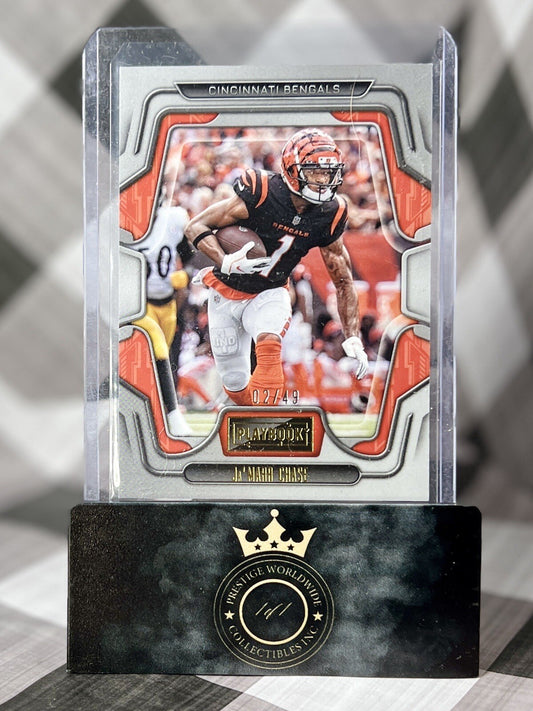 Ja'Marr Chase 2022 Panini Playbook Gold Foil 02/49 #5 Cincinnati Bengals SP