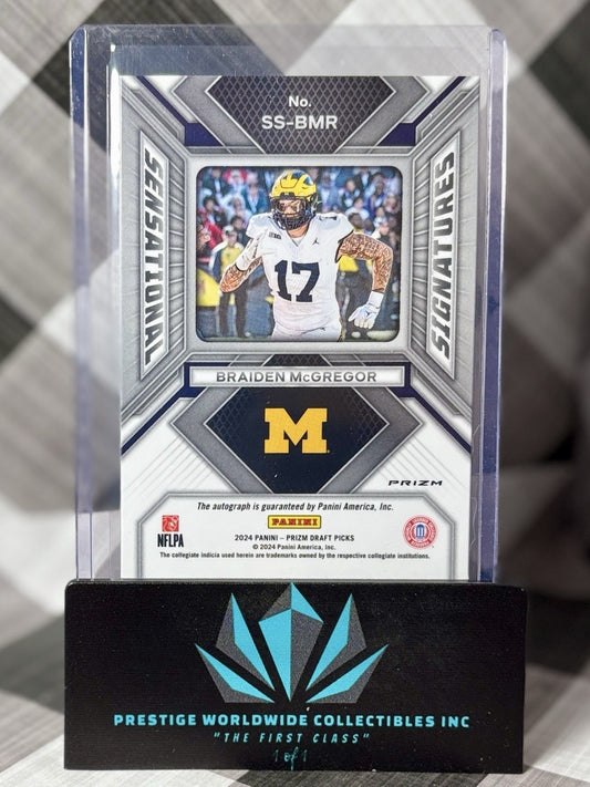 Braiden McGregor 2024 Prizm DP Sensational Sig Red Ice Rookie Auto #SS-BMR Jets