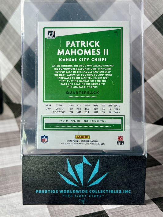 Patrick Mahomes II 2020 Donruss Press Proof Red Insert #1 Kansas City Chiefs SP