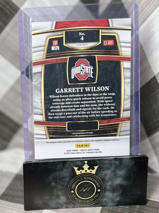 Garrett Wilson 2022 Select Draft Picks Silver Prizm Rookie Concourse #4 Jets OSU