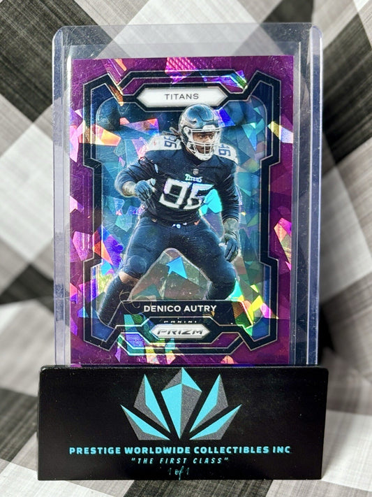 Denico Autry 2023 Prizm Purple Cracked Ice /225 #283 Tennessee Titans SP