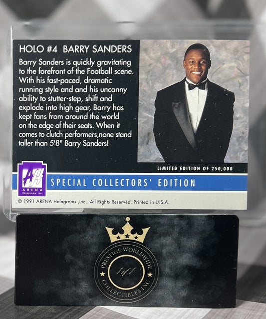 Barry Sanders 1991 Arena Holograms Detroit's Silver Streak #4 Detroit Lions