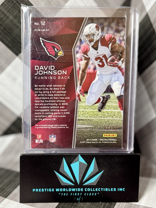 David Johnson 2017 Panini Spectra Triple Threats Neon Blue Prizm /50 #12 Cards