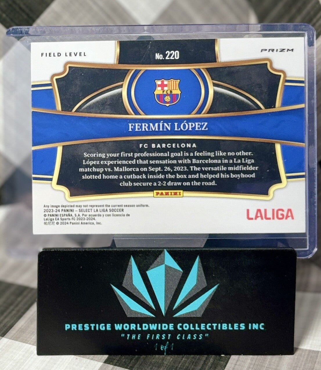 Fermin Lopez 2023-24 Select La Liga Field Purple Mojo Rookie #220 Barcelona RC