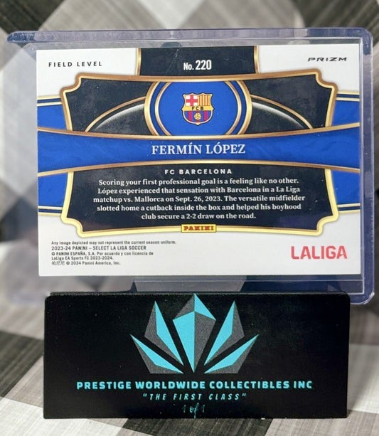 Fermin Lopez 2023-24 Select La Liga Field Purple Mojo Rookie #220 Barcelona RC