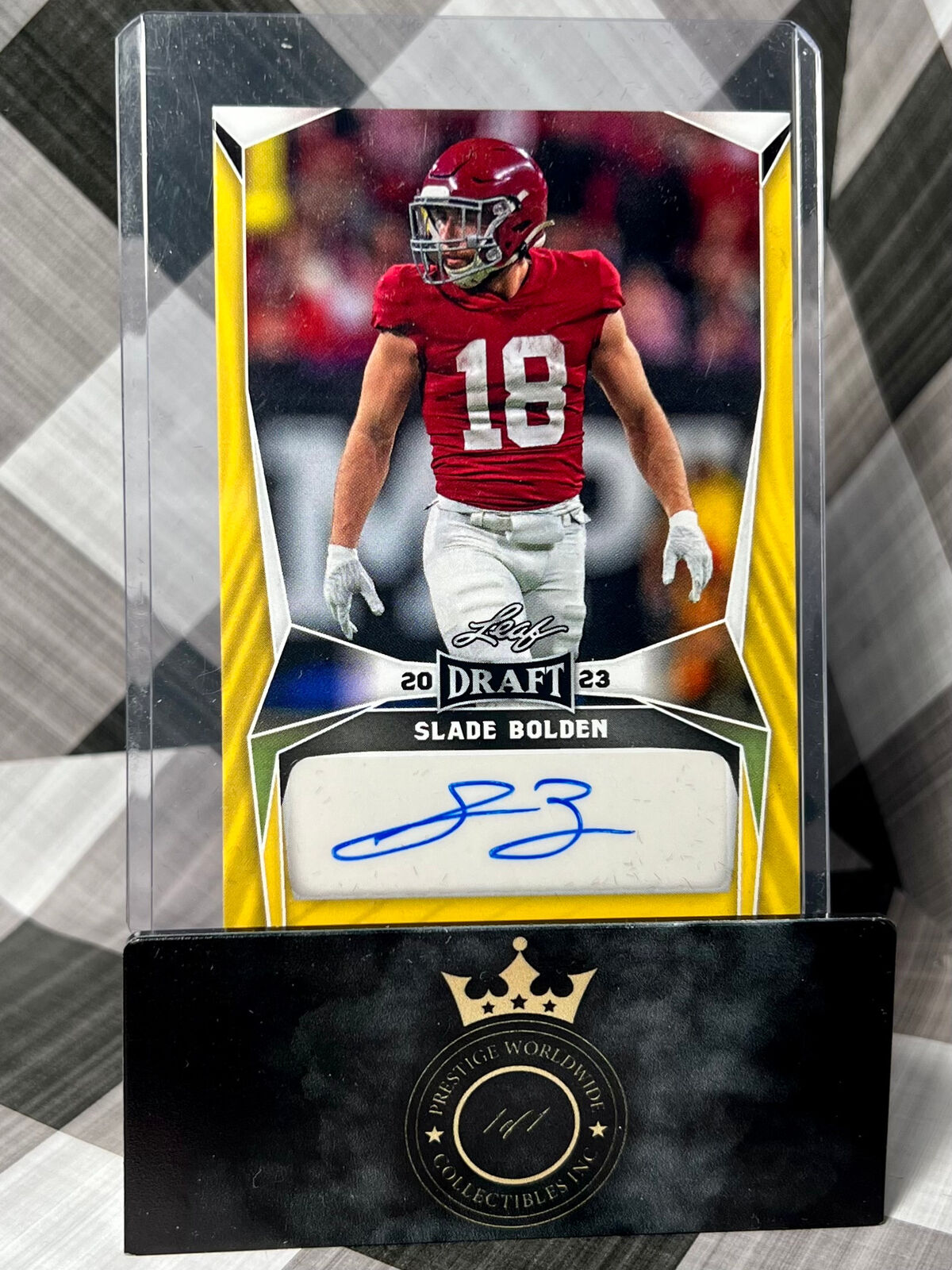 Slade Bolden 2023 Leaf Draft Yellow Auto #BA-SB3