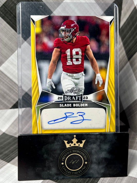 Slade Bolden 2023 Leaf Draft Yellow Auto #BA-SB3