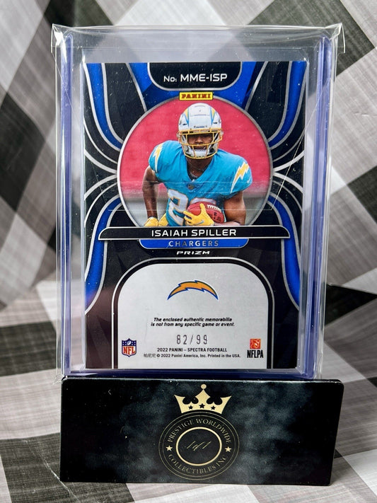 Isaiah Spiller 2022 Panini Spectra Monumental Memorabilia Rookie /99 #MMEISP LAC