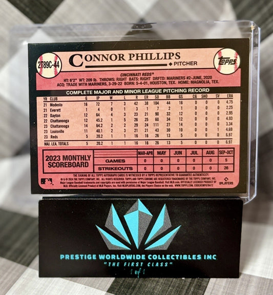 Connor Phillips 2024 Topps Series 2 Silver Foil Mojo Rookie Auto #2T89C-44 Reds