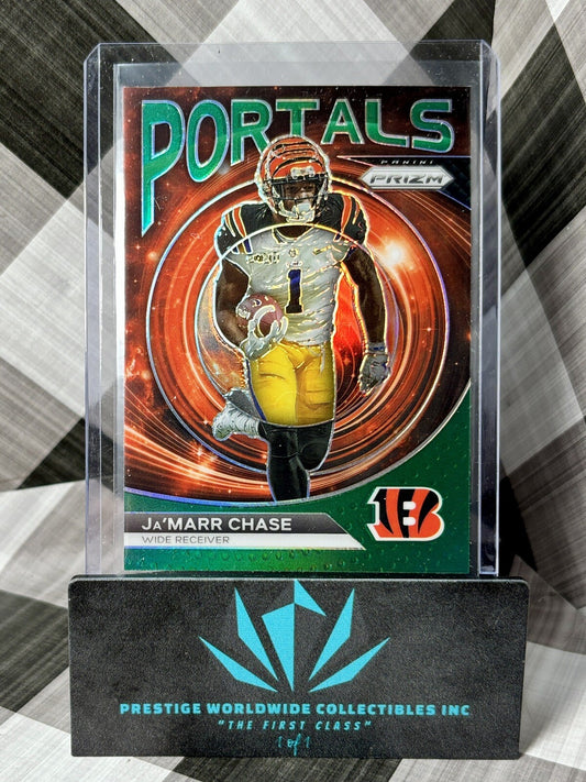 Ja'Marr Chase 2023 Panini Prizm Portals Green #PO-6 Cincinnati Bengals SP